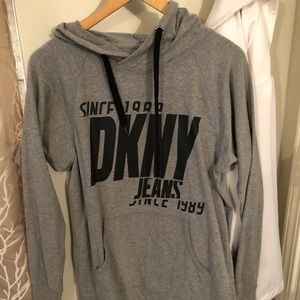 Super soft and stretchy grey DKNY hoodie XS